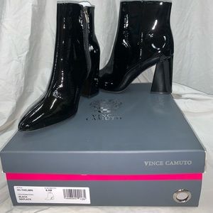 Blk Patent Lthr Ankle Boots Vince Camuto 8.5 NEW